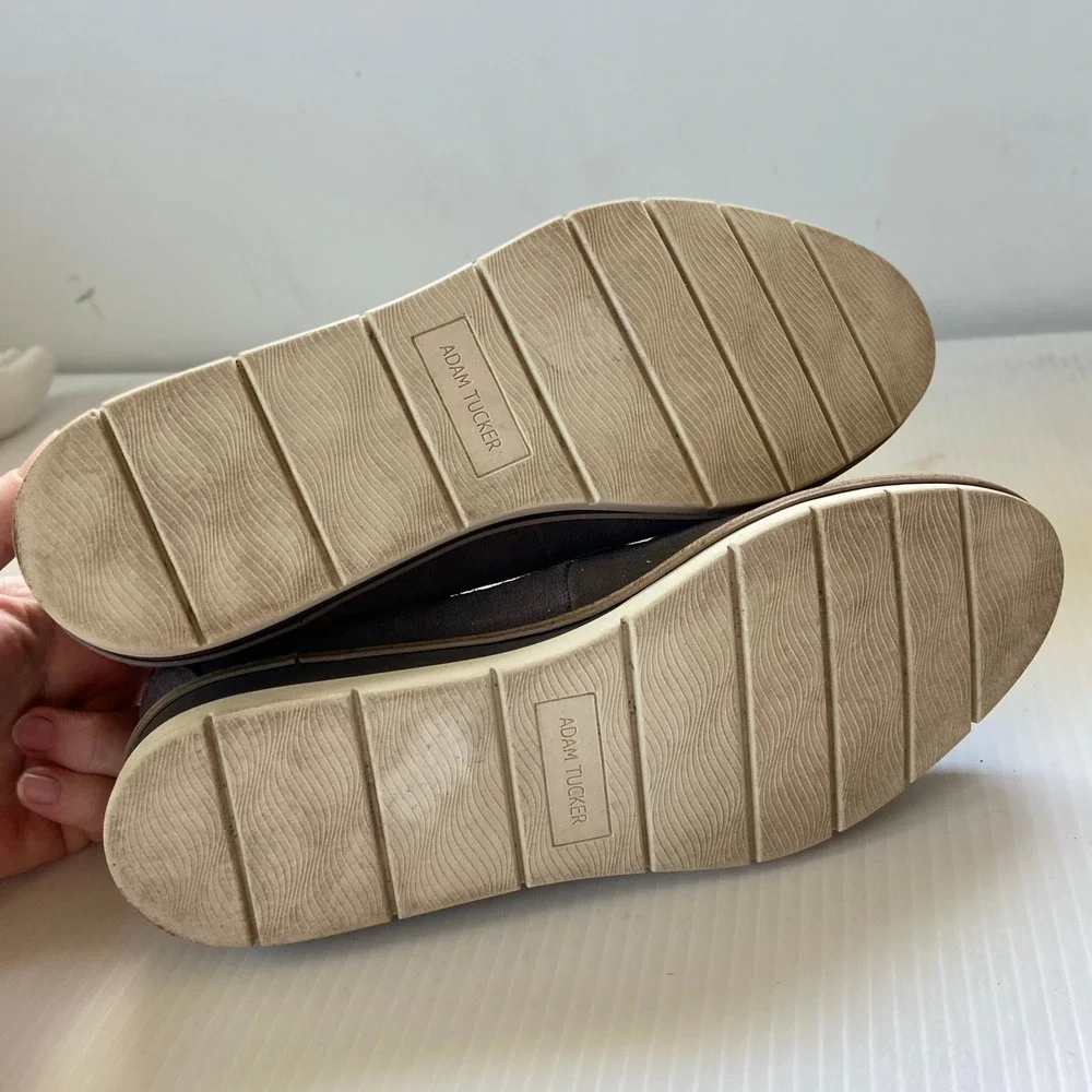 Adam Tucker x Me Too Amber Gray Suede Leather Loafers Womens 9M